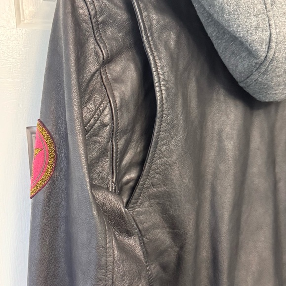 Harley-Davidson Women’s Brown Gray Goatskin Leather Jacket Fur Trim Hood Medium - Picture 11 of 16